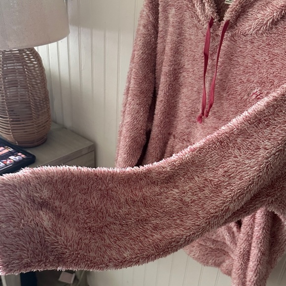 Hurley Cozy Pink Fleece Hoodie Kangaroo Pocket Sweater sz XL - Picture 8 of 13